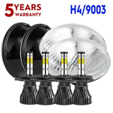 4PCS 5-3/4" 5.75 Inch LED Projector Headlight For Volvo VHD 2001-2019 Jaguar XJS