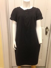 Gap Womens Dress Charcoal Gray Wool Short Sleeve 3 Button Front SZ 4 W Pockets