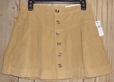 AMERICAN EAGLE Corduroy Super Hi-Rise Mini Skirt BEIGE Size: 4 NWT 50