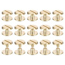 20Pack Brass Chicago Screws, 4x12mm Post Nail Stud Rivets for Leather Craft