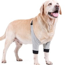HDKUW Dog Elbow Protector for Calluses, Recovery Suit L, Gray Thick Pad 