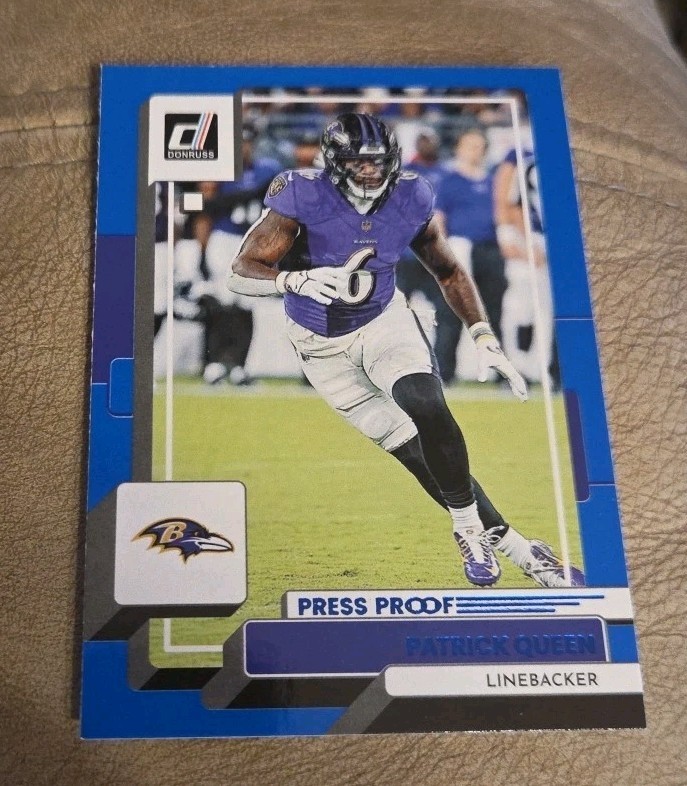 2022 Donruss Patrick Queen Blue Press Proof #192 Baltimore Ravens