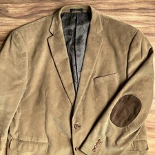 Lauren Ralph Lauren Blazer Mens 48R Brown Corduroy Elbow Patch Suit Jacket