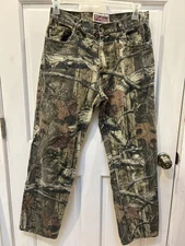 Vtg Y2K Braided River Camo Pants Real Tree Hunting Camouflage Mens 34x34 
