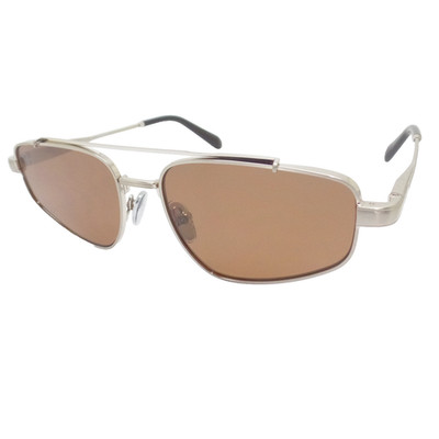 Quay Pit Stop Brushed Silver Brown Sunglasses Authentic New