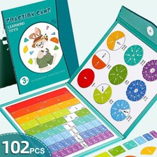 Magnetic Fractions Demonstration Book, 102-Piece Set of Magnetic Fraction Tiles