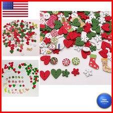 Kovolala 100 PCS Christmas Wooden Snowflake Buttons Mixed Sizes and Styles