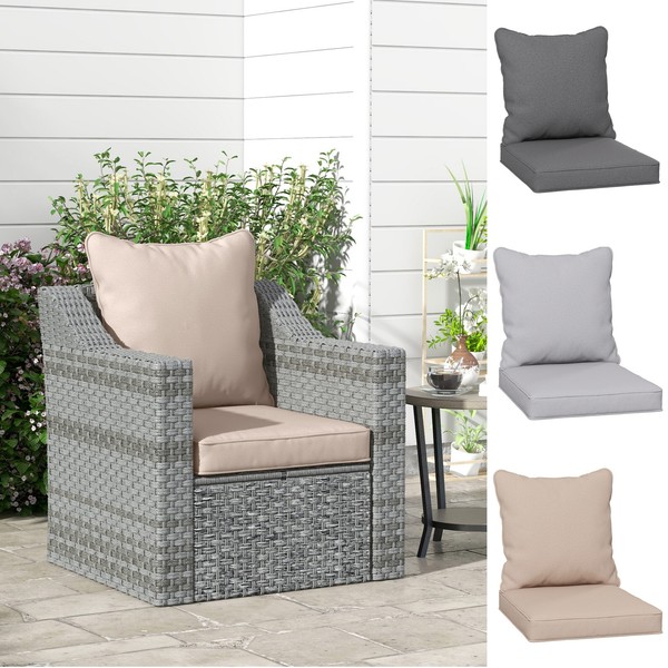 Cojín para silla de jardín con cojín de asiento y respaldo para exterior, SOLO COJÍN reacondicionado