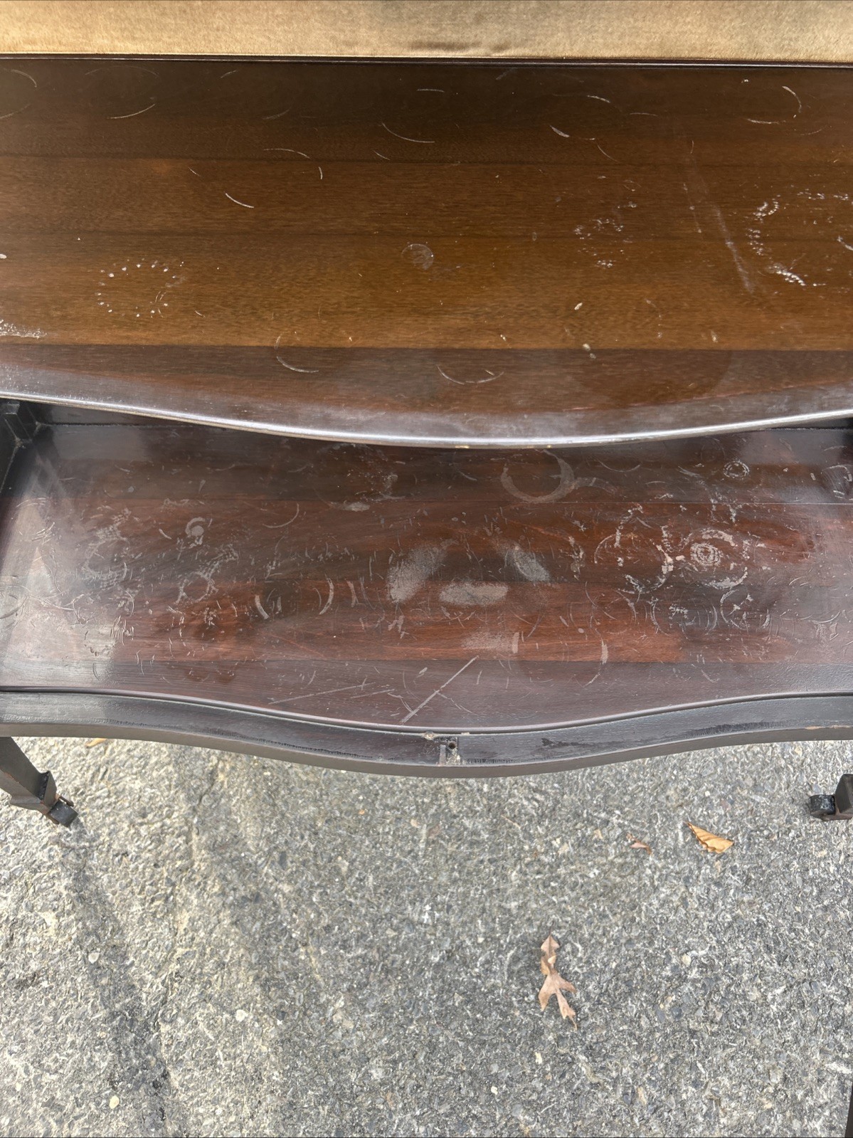 Antique wood cabinet curved glass Great Display Cabinet