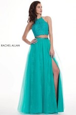 Rachel Allan 6437 Jade Green Prom Pageant Gown Dress sz 8 NWT sale!