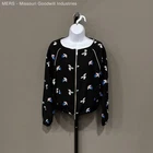 Armani Exchange Women's Black Leaf Print Full Zip Bomber Jacket Sz S New
