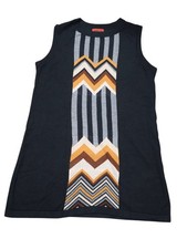 Missoni for Target Dress L Sleeveless Knit Chevron Stripe Black Boho A-Line Midi