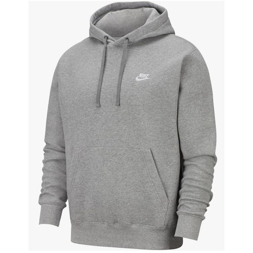 Nike Pull Over Hoodie, Dark Grey Heather/Mattelic Silver/White, Medium