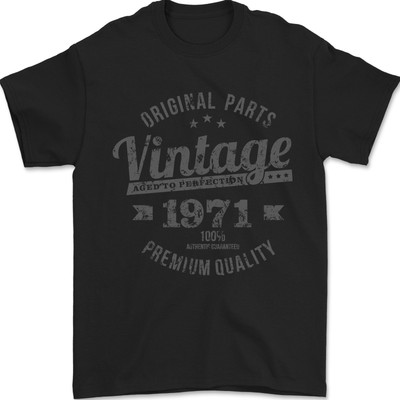 Aged To Perfection Vintage 55º Compleanno 1971 Maglietta Ringer Uomo FotL