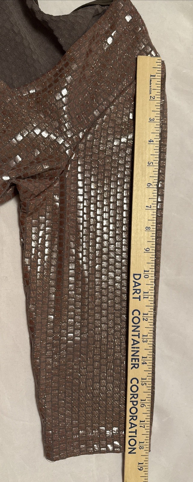 Joseph Ribhoff Metallic Square Pattern Top Brown … - image 7