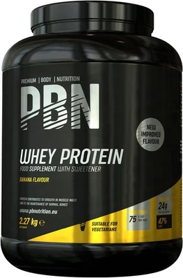 PBN Premium Body Nutrition Whey Protein Powder 2.27kg Banana Flavour