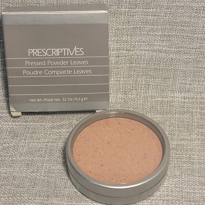 Prescriptives Pressed Powder Leaves   Rare Discontinued Vintage Powder   .32 oz 