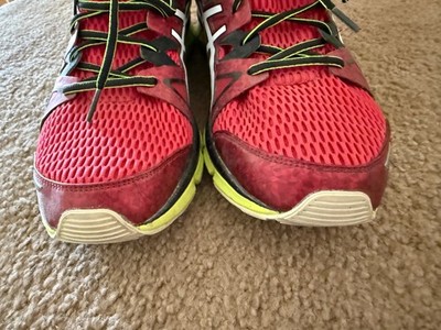Asics Mens GEL BLUR 33 2.0 Red White Lime Sneakers - 12 US 