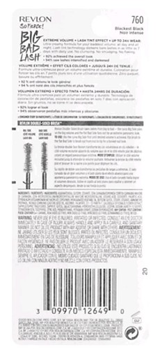 (5x) Revlon So Fierce! Big Bad Lash Extreme Volume & Lash, 760 Blackest Black - Picture 3 of 3