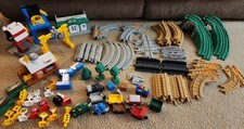 VTG Huge Lot Fisher Price Geo Trax Train Tracks Engines Buildings  Accessories