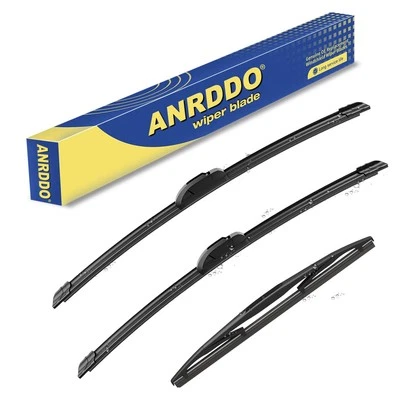 ANRDDO Wiper Blades Set of 3 for 2007-2018 Honda CRV Acura RDX 26"/16"/14" U/J HOOK