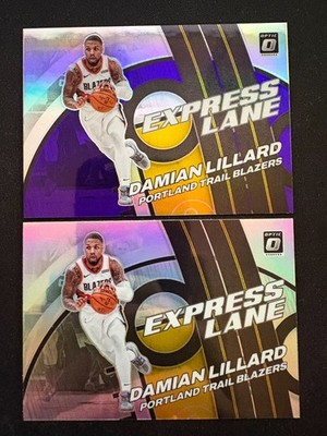 DAMIAN LILLARD - 2021-22 Panini Donruss Optic - PURPLE + SILVER Express Lane 2x