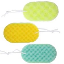 3 Pcs Exfoliating Bath Sponge Body Scrubbers Soft Durable Shower Sponge Set