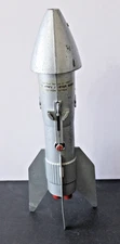 Vintage Astro Mfg Rocket Space Ship Mechanical Coin Bank Berzac Corp 1957 Works