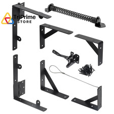 Fence Gate Kit Hardware, 1 Set Anti Sag Frame Cornor Black