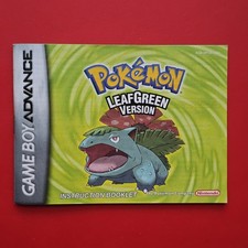 Pokemon: LeafGreen Version Manual Game Boy Advance Game Nintendo GBA No Game Box
