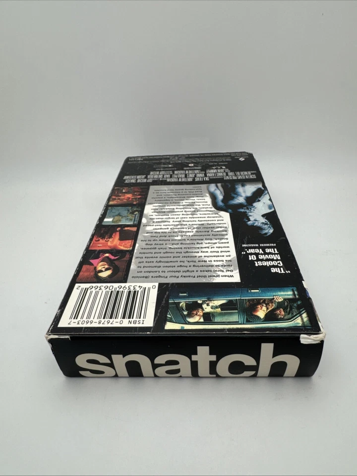 Snatch VHS 2000 Brad Pitt, Benicia Del Toro, Jason Stratham OOP Rare NOS HTF FS - Image 3 of 4