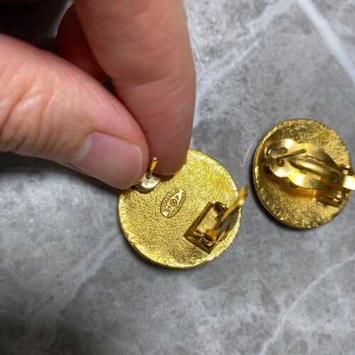 Chanel Ohrringe Coco Mark Gold Farbe Vintage 97P #33 - Bild 2 von 2