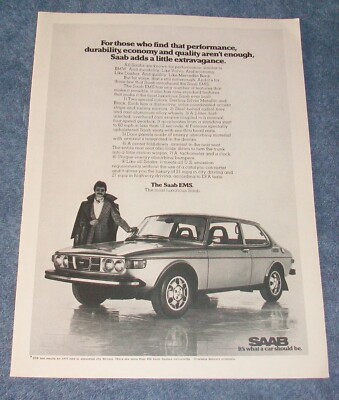 1975 Saab EMS Vintage Ad ''For Those Who Find that Performance...''