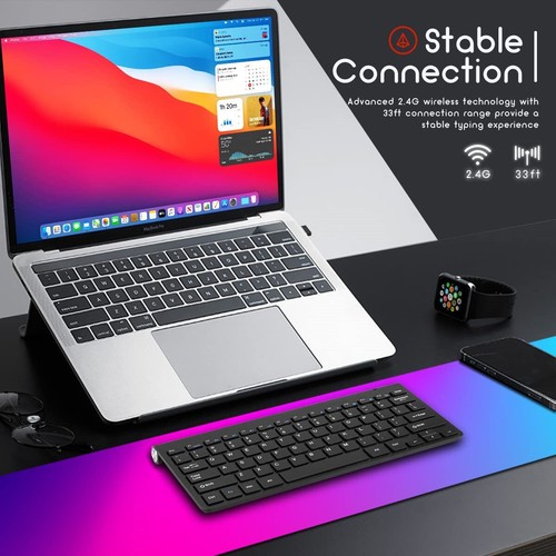 2.4GHz Wireless Keyboard Mouse Combo Set Ultra Slim USB Receiver for PC Office - Picture 6 of 9