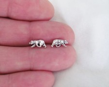 Sterling Silver 5mm Bear with Hypo-Allergenic Post stud earrings.