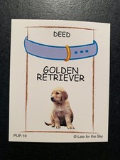 Monopoly    Puppy   GOLDEN RETRIEVER     Title Deed Card