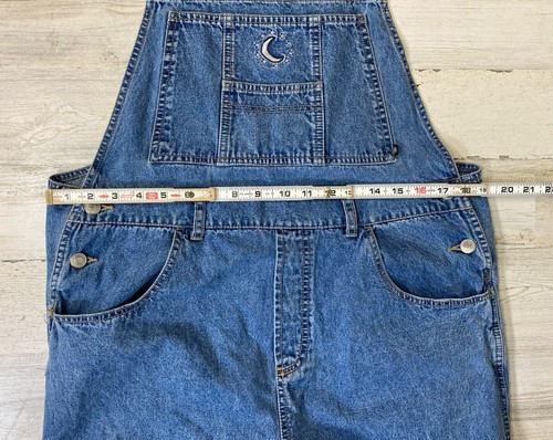 Vtg No Boundaries XL Denim Overalls Baggy Y2K Grunge Juniors Bibs Moon Stars - Picture 9 of 14
