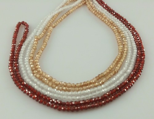 multi Cubic zirconia Rondell faceted 2mm gemstone beads 14 " combo1 lot 3 strand - Picture 4 of 6