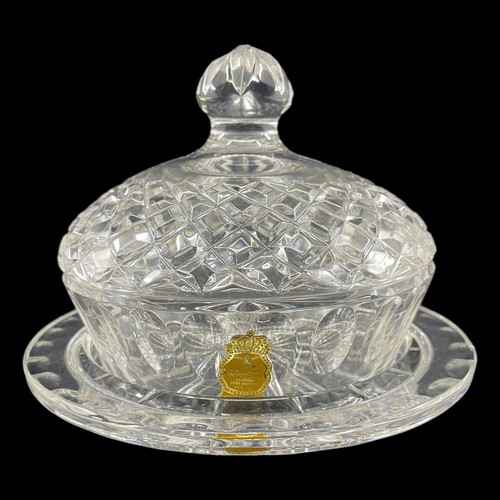 Imperlux Handcut Crystal Covered Glass Cheese Plate 24 % Lead Crystal CP1 - Picture 1 of 8