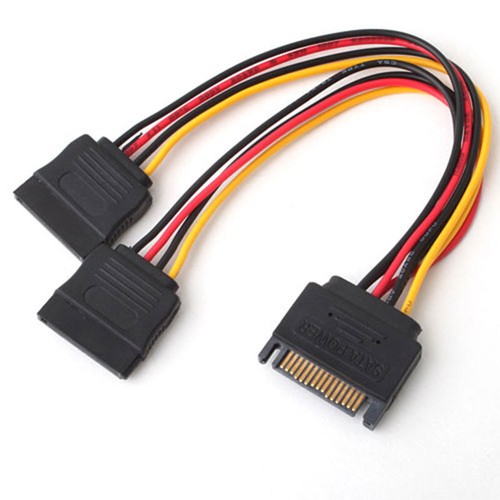 SATA 15p hard disk Power Male to 2 Female Splitter Y 1 to 2 extension Cable - Picture 6 of 6