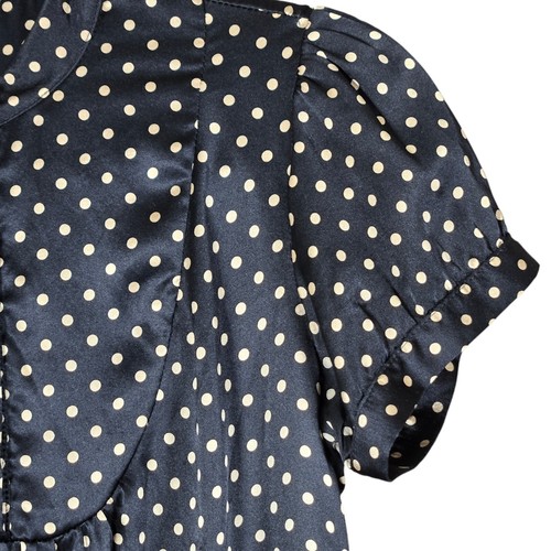 Alice Ritter Hemdblusenkleid Damen 2 100% Seide schwarz gold gepunktet abgerundeter Saum - Bild 5 von 9