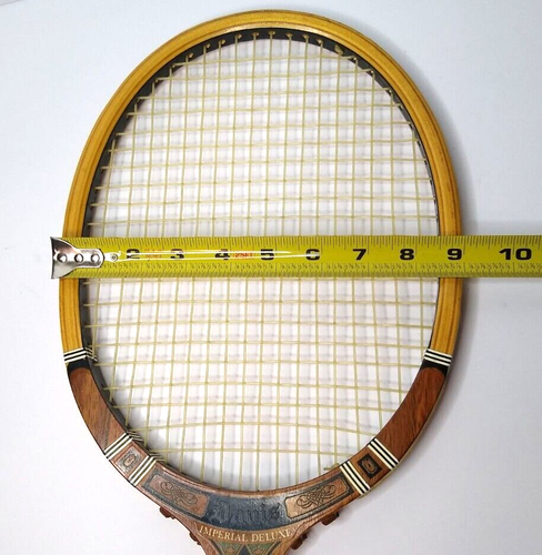 Vintage TAD Davis Imperial Deluxe Custom Wood Tennis Racket 4L, Custom Cover - Picture 10 of 12