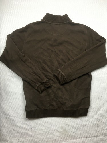 Columbia Sweater Mens Brown Mock Neck Quarter 1/4 Button Knit XL Long Sleeve - Picture 9 of 11