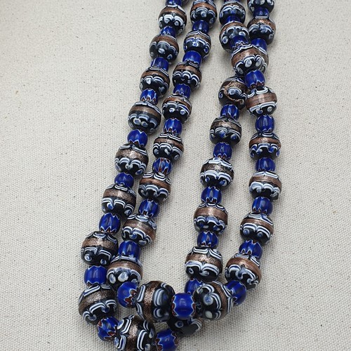 Millefiori Murano and Chevron Venetain Style Glass beaded Necklace - Picture 6 of 24
