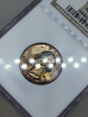1958 P Washington Quarter 25C NGC MS65 Colorful Rainbow Toned Nice Luster - Picture 8 of 10