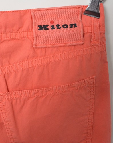 $1,140 NWT KITON Nailhead Hot Pink Cotton Slim Fit Jeans 35 (EU 51) Fits 32 - Picture 6 of 6