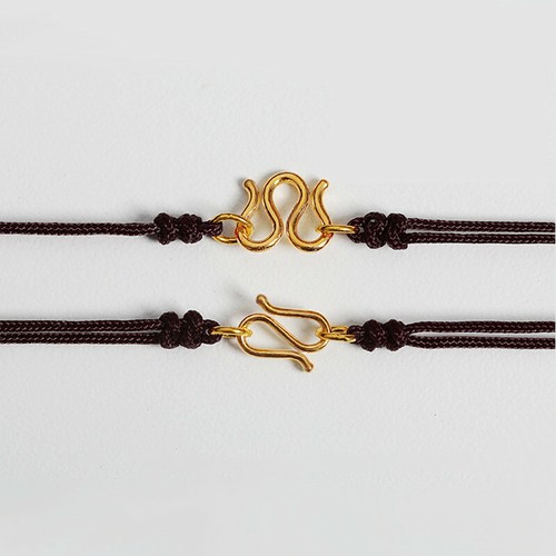925 Sterling Silver and Gold Plated S hooks S Buckle Chain Bracelet Connector - Picture 2 of 2