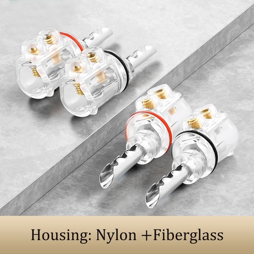 4pcs Rhodium Plated BFA Banana Plug Screw Fixed HiFi Speaker Cable Connector - Picture 6 of 10