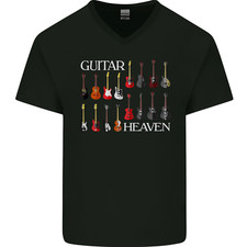 Guitare Heaven Collection Guitariste Acoustique Hommes Col V Coton T-Shirt