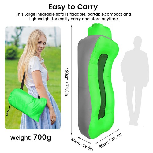 Inflatable Lounger Air  Blow Up Lazy Sofa Bed Beach Chair r For Hiking Camping - Picture 61 of 73